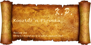 Kosztán Piroska névjegykártya